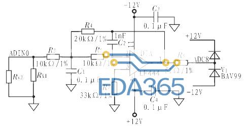 AD7865的前端调理电路图