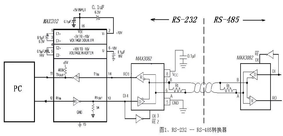 RS-232至RS-485的转换电路