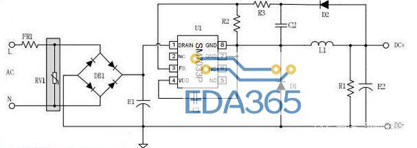 SM7033P 5V100mA 小功率恒压BUCK电源方案