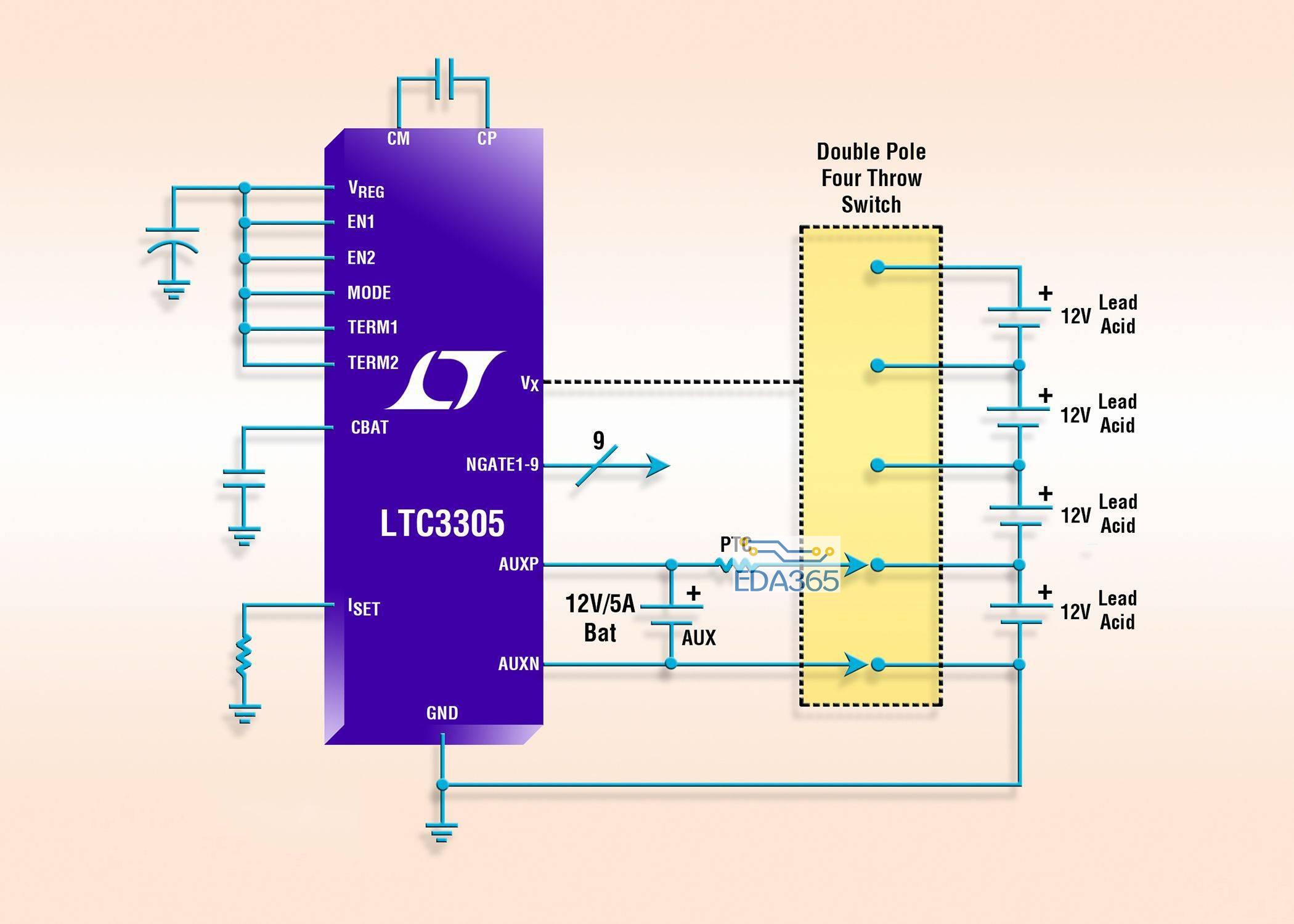 凌力尔特推出单片、独立多节电池平衡器 LTC3305