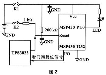 外置看门狗专用芯片TPS3823应用实验电路