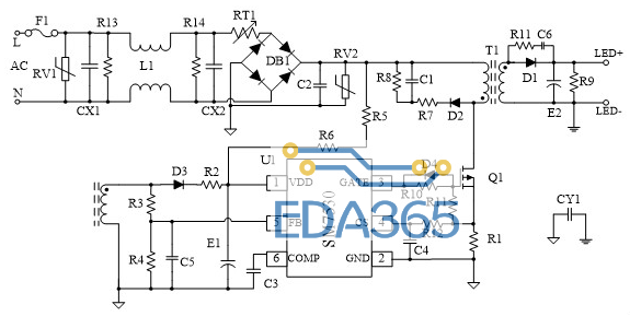 SM7530芯片的LED照明驱动电路设计